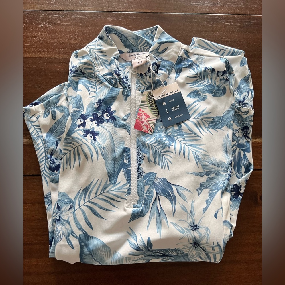 TOMMY BAHAMA Upf 50‎ Printed Golf Quarter Zip Long Sleeve Popover - Picture 4 of 4